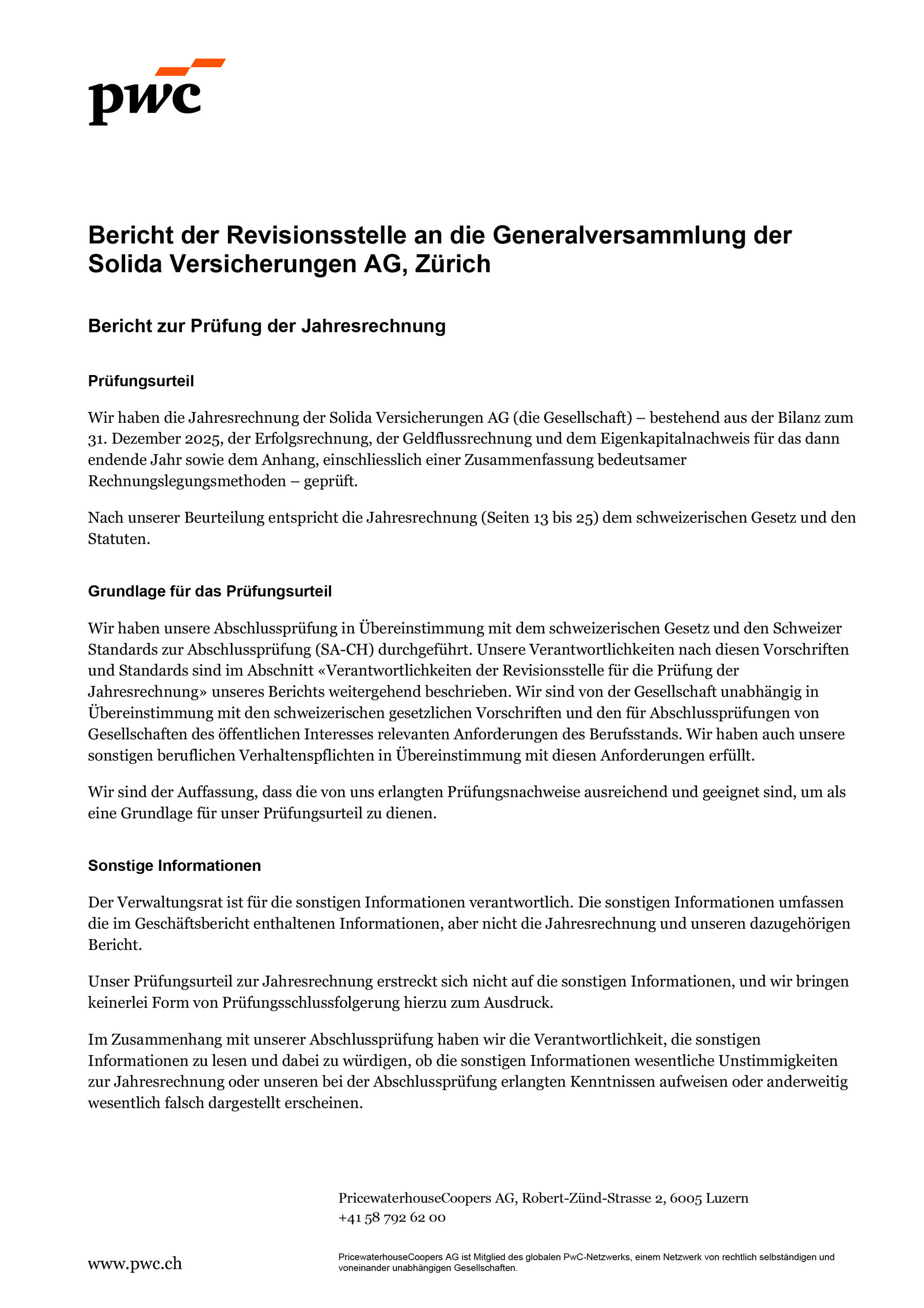 SOLIDA Revisionsstellenbericht 25 2